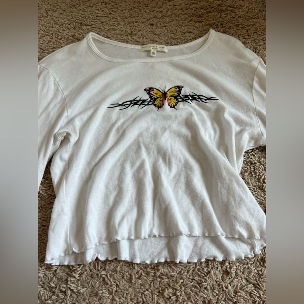 Pacsun cropped long sleeve with bottom frill